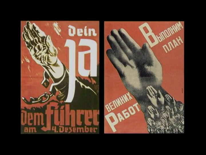 Nazi vs Soviet propaganda posters.